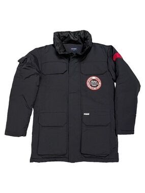 FLUKE Luxury Designer Streetwear Winter DOWN FILL Puffer Parka Coat - Small